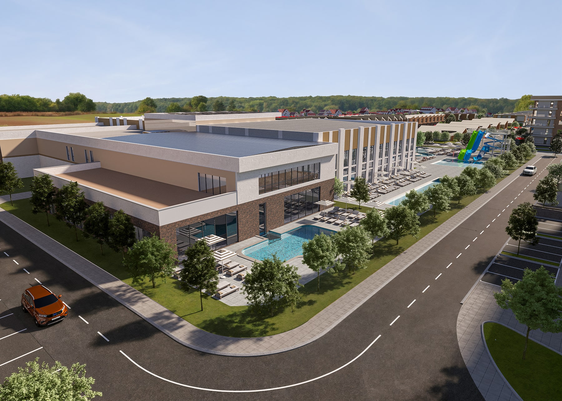 BEKATOWN - najveći spa centar i wellness kompleks u Srbiji sa wellness hotel sadržajima, porodični spa centar sa dečijim bazenom sa toboganima i stambenim zgradama u Aranđelovcu